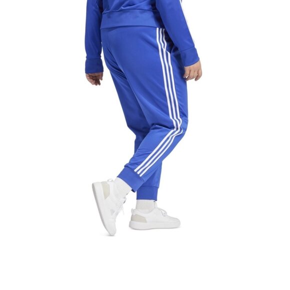 Adidas Women's Essentials Warm-up Slim Tapered 3-Stripes Track Pants, Blue, 1X - Picture 3 of 6